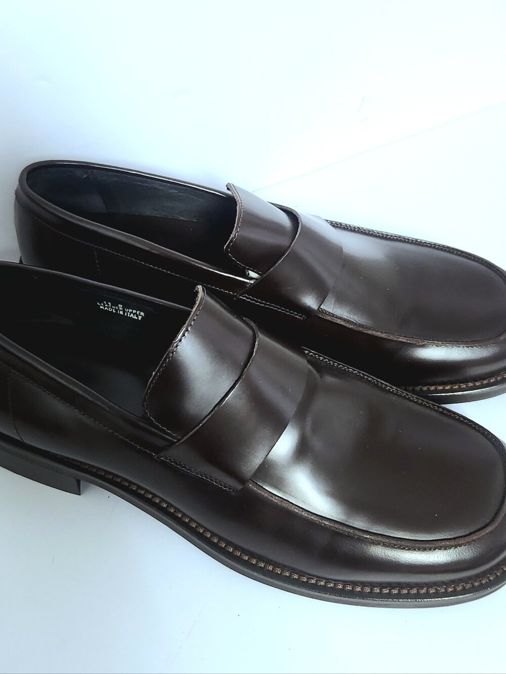Banana Republic Men's Leather Square Toe Loafers NWOB 11D Brown